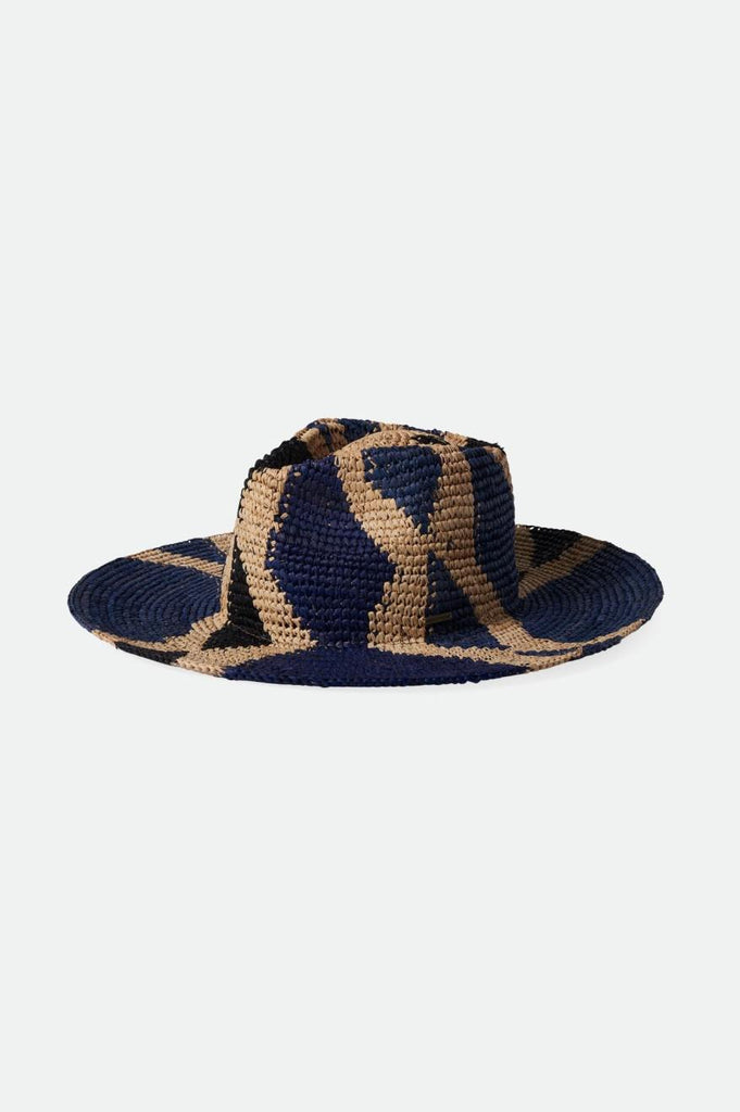 Brixton Madeira Pattern Straw Hat - Natural/Blues