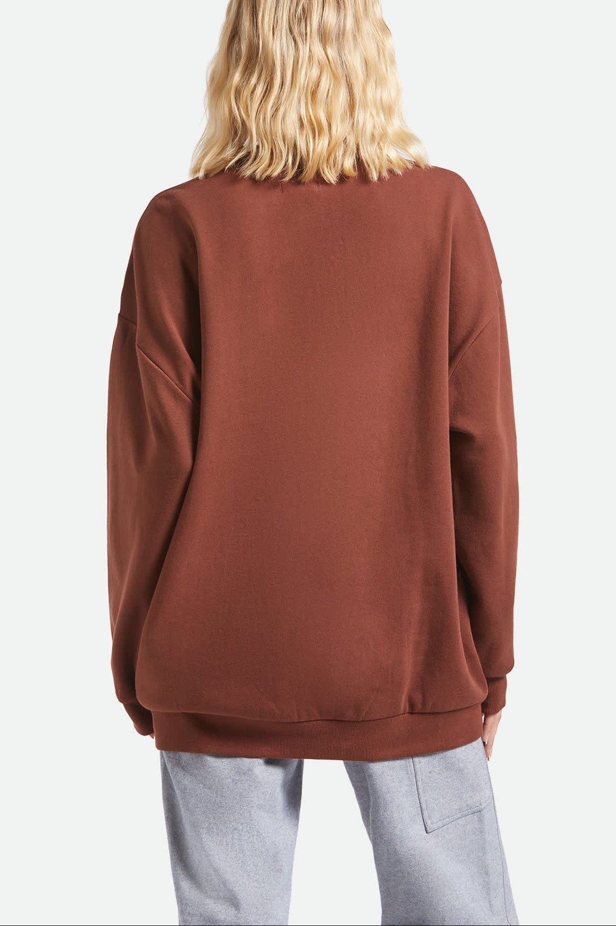 Women's Western Crew in the color Sepia - Women's Back View