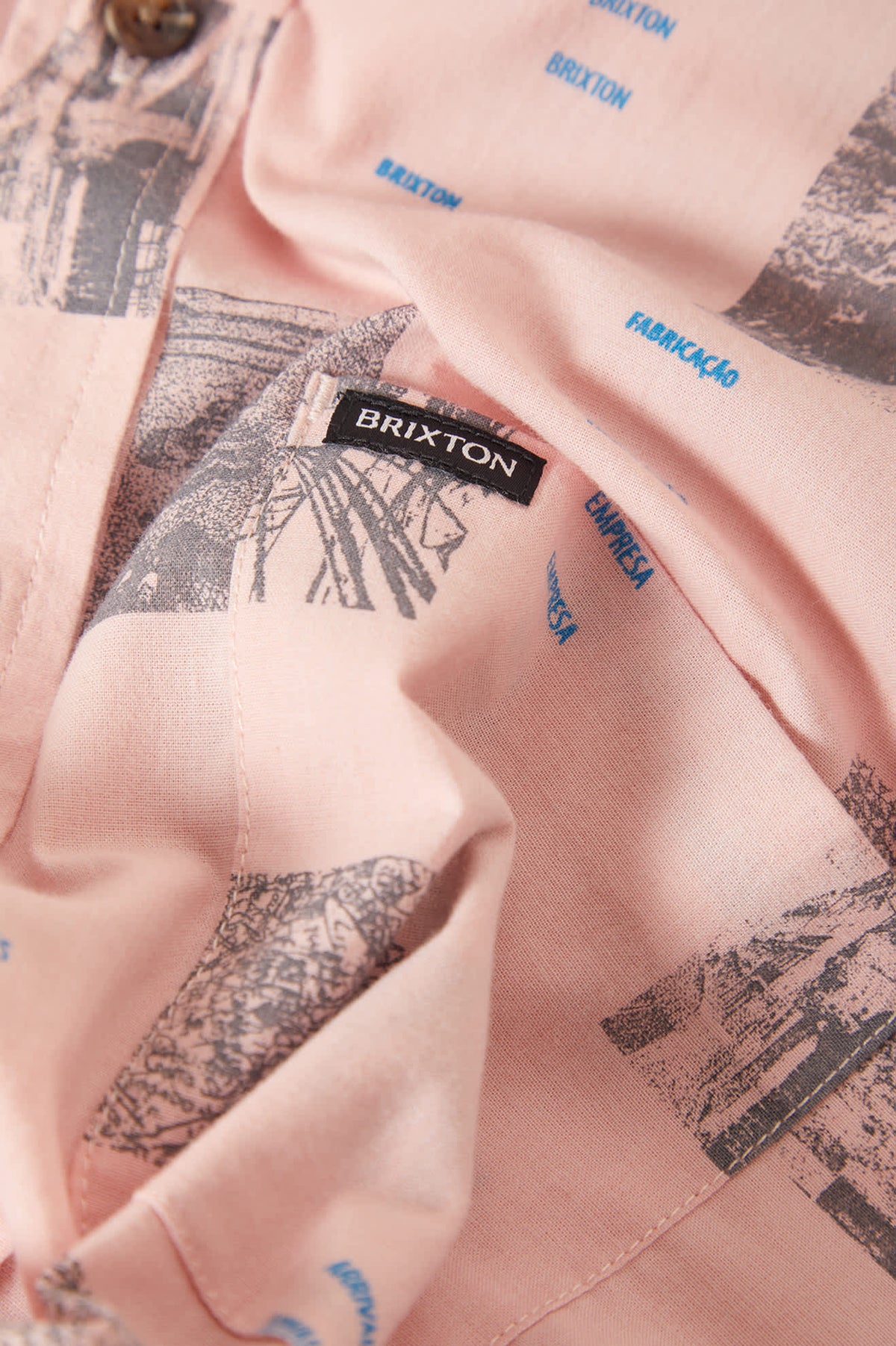 Men's Cru Print Short Sleeve Shirt in the color Silver Pink/Photo - Additional Laydown image