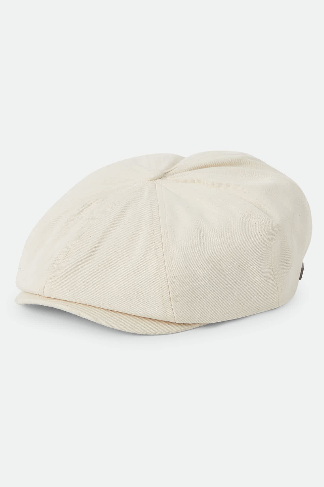 Unisex Brood Newsboy Cap in the color Egret White - Front Product Laydown Image