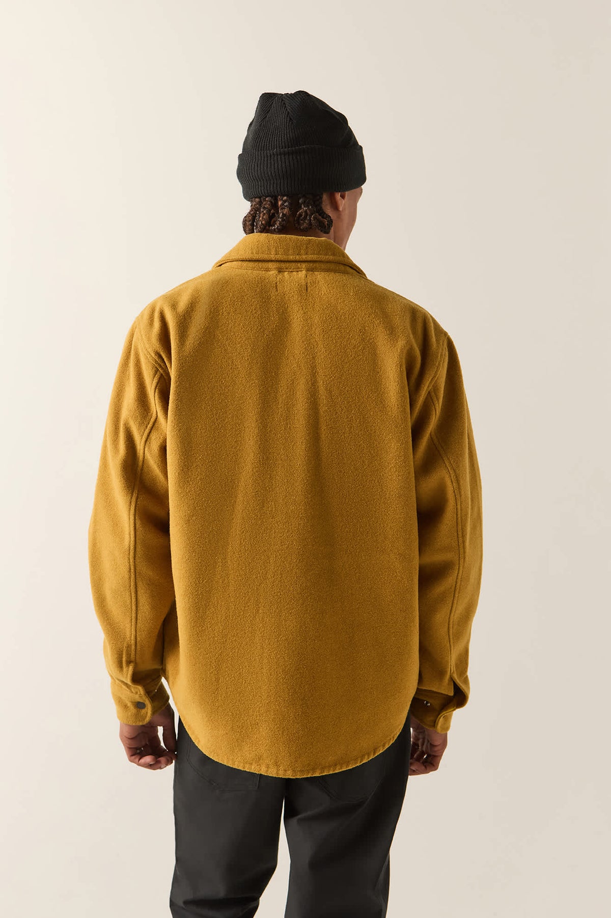 Men's Textured Durham Jacket in the color Dusted Ochre - Men's Back View