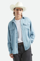 Men's Cool Comfort Wayne Long Sleeve Shirt in the color Dusty Blue - Men's Front View