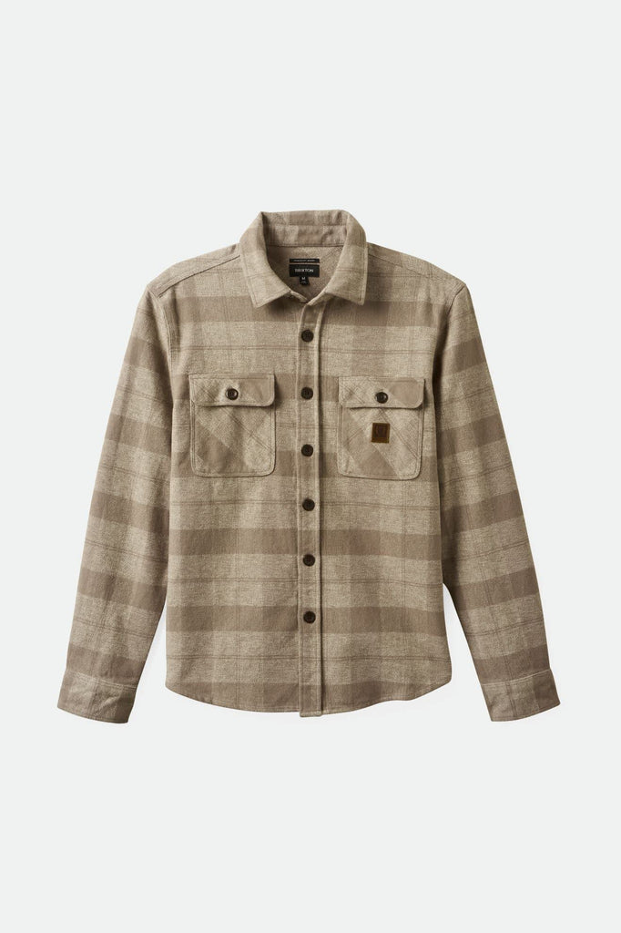 Men's Bowery Heavyweight L/S Flannel in the color Off White/Cinder Grey - Front Product View