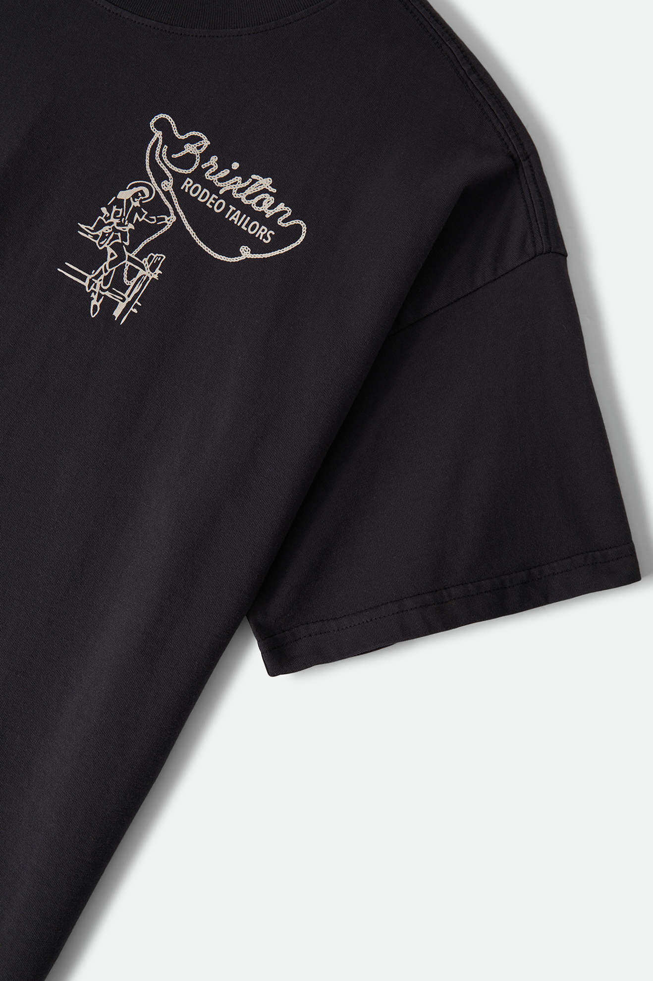 Women's Rodeo Trailors Boxy Crop T-Shirt in the color Black - Additional Laydown image