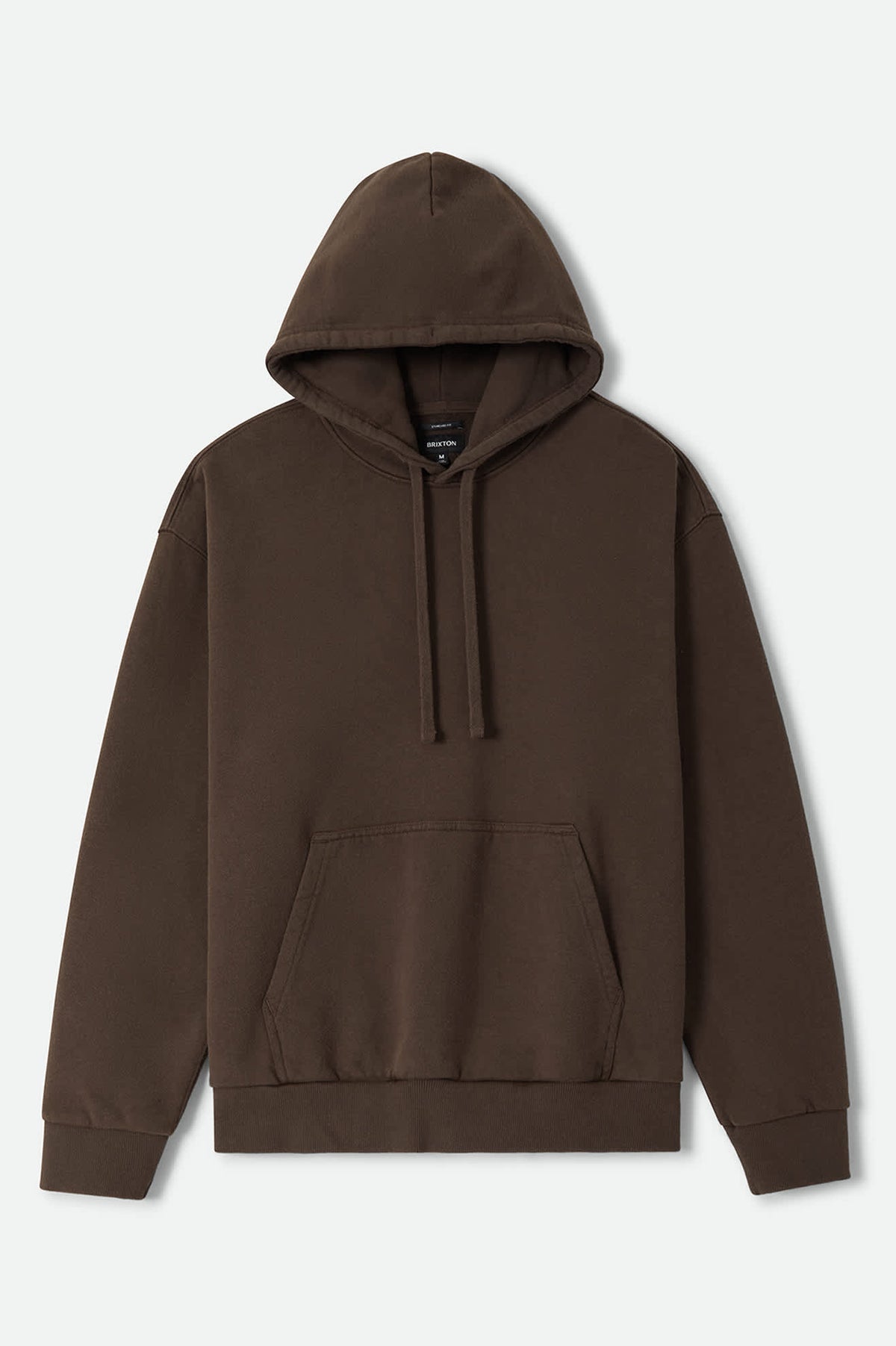 Men's Brixton Baseline Hood Fleece in the color Walnut Brown Vintage Wash - Front Product Laydown Image
