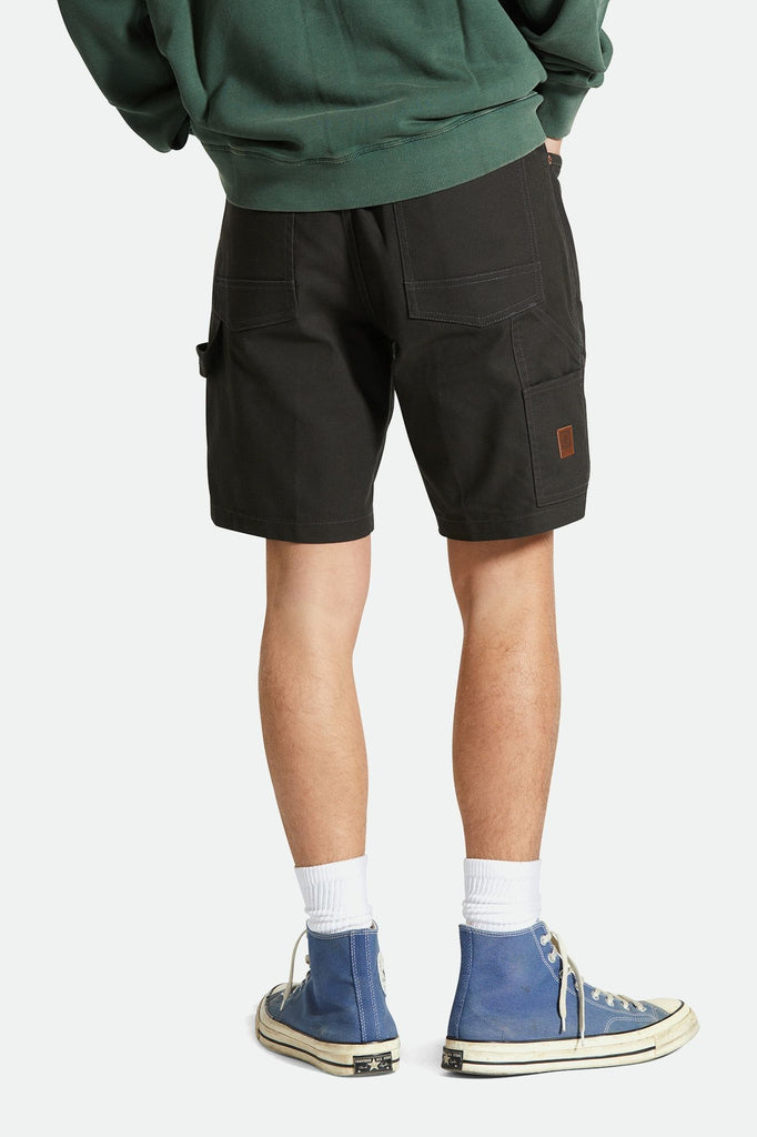 Men's Back Fit Image | Builders Carpenter Stretch Short - Washed Black