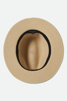 Unisex Roma Straw Packable Fedora in the color Natural/Bronze - Additional Laydown image