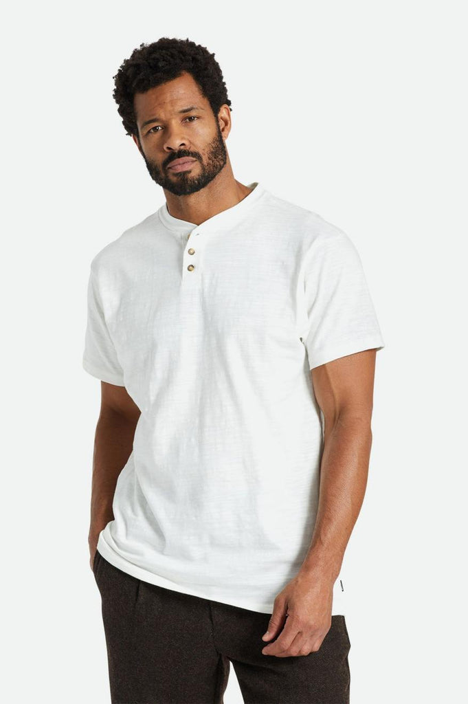 Brixton Basic Slub S/S Henley Tee - Off White