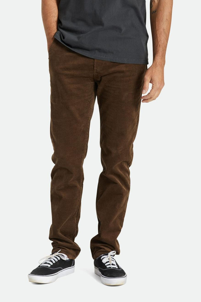 Brixton Choice Chino Slim Pant - Dark Earth Cord