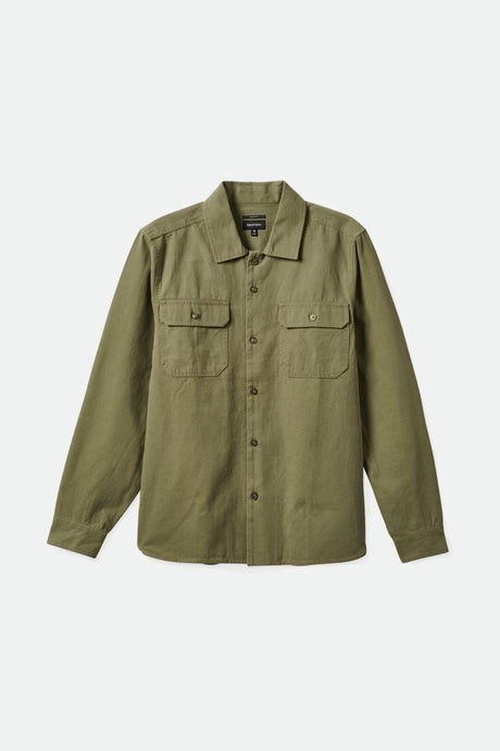 Brixton Men's Bowery Surplus Overshirt - Olive Surplus | Profile