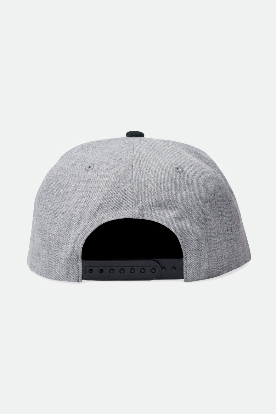 Brixton Unisex Alpha Square NetPlus MP Snapback - Heather Grey/Black | Back