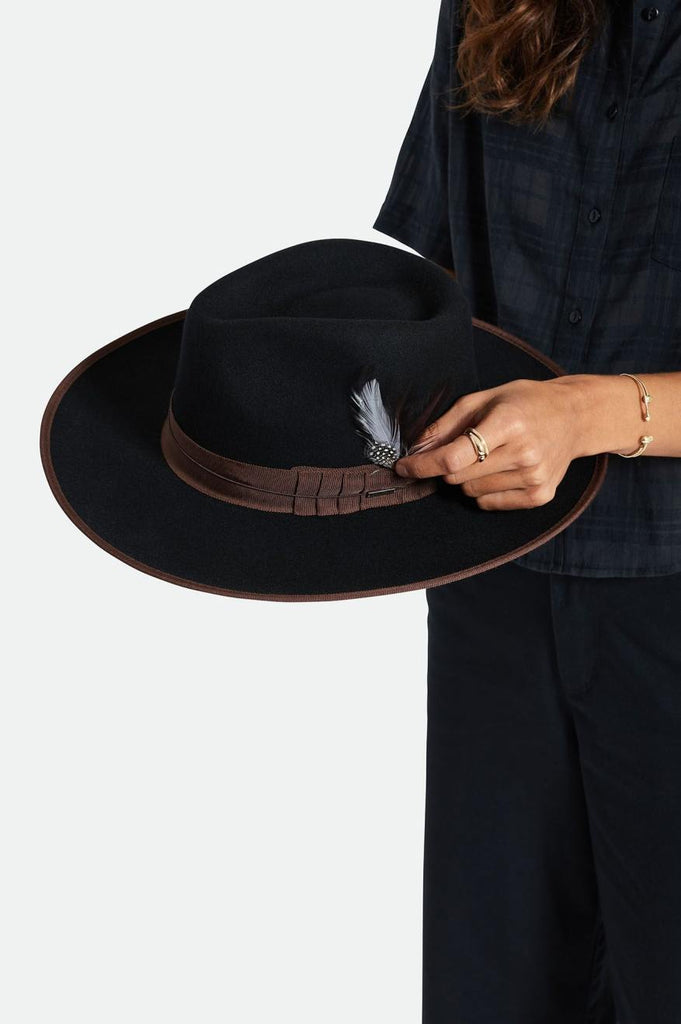 Brixton Unisex Brixton Hat Feather - Burnt Henna/Black | Side fit