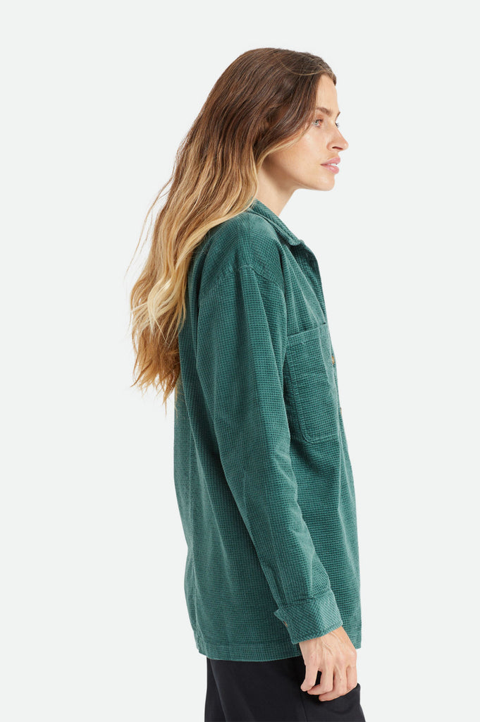 Brixton Dundee Corduroy Overshirt - Emerald