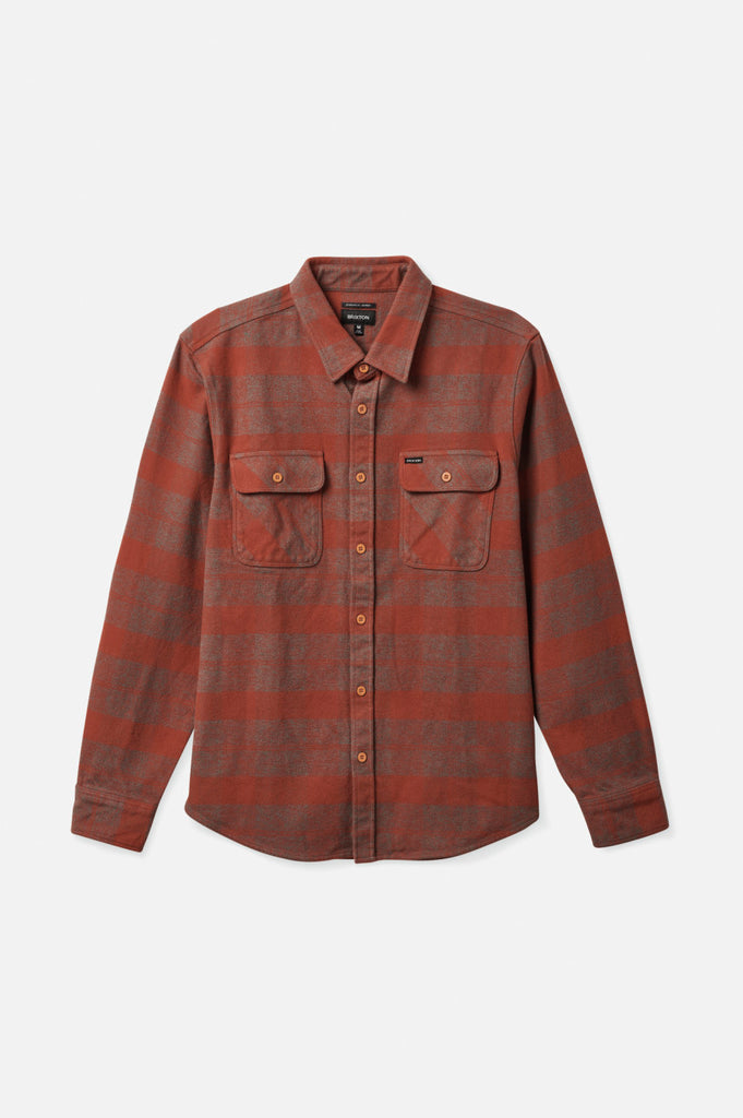 Brixton Bowery Heavy Weight L/S Flannel - Burnt Henna/Dark Forest