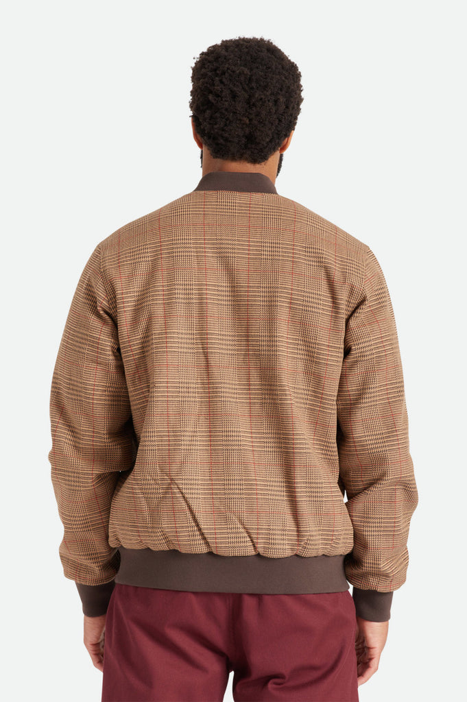 Brixton Dillinger Bomber Jacket - Brown Houndstooth