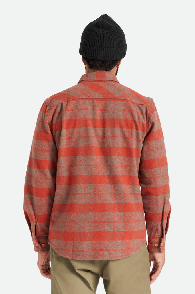 Brixton Bowery Heavy Weight L/S Flannel - Burnt Henna/Dark Forest