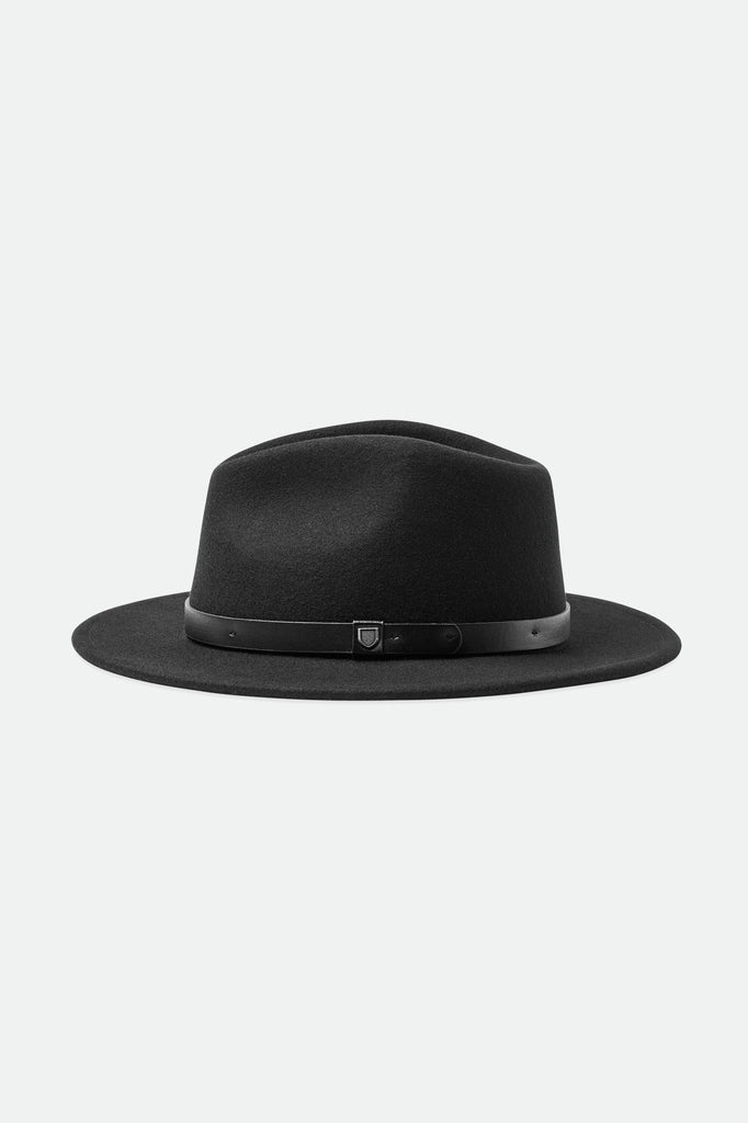 Brixton Unisex Messer Fedora - Black/Black | Extra Shot