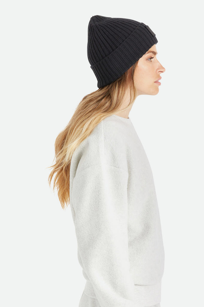 Brixton Alpha Square Merino Wool Beanie - Black