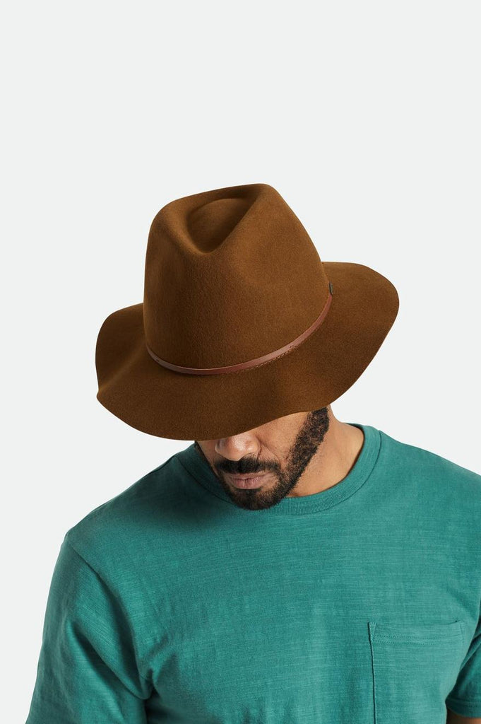 Brixton Wesley Packable Fedora - Coffee