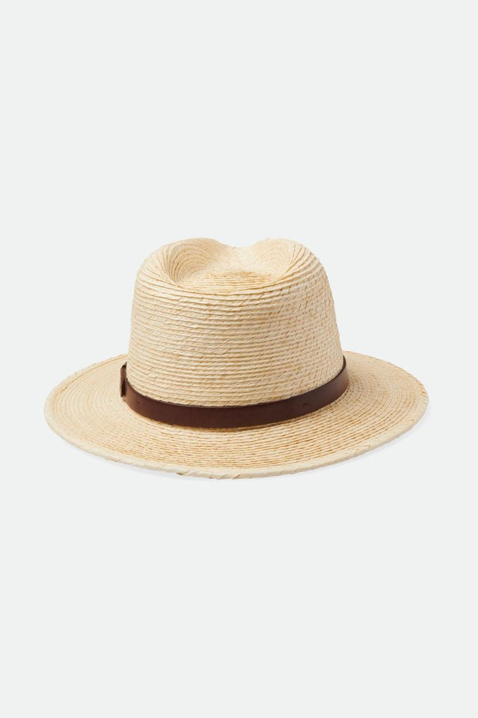 Brixton Messer Straw Fedora - Natural/Brown