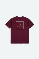 Men's Alpha Square S/S Standard Tee - Burgundy/White - Back Side