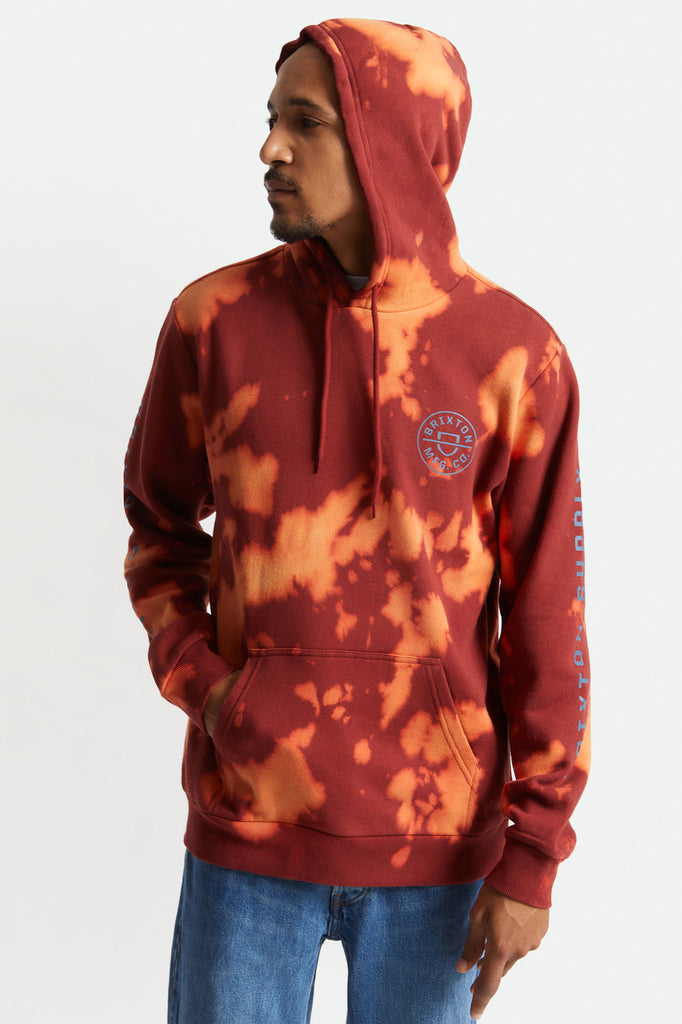 Brixton Crest Hood - Dark Brick