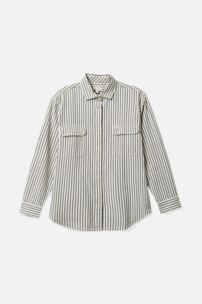 Brixton Bowery Boyfriend L/S Flannel - Dove Stripe