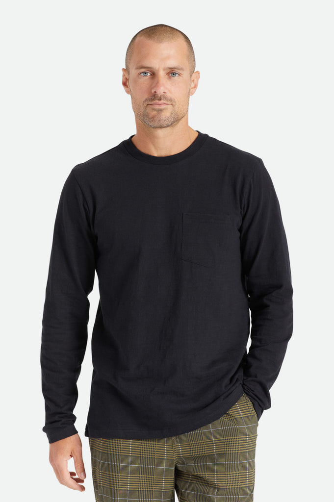 Brixton Basic Slub L/S Pocket Tee - Black