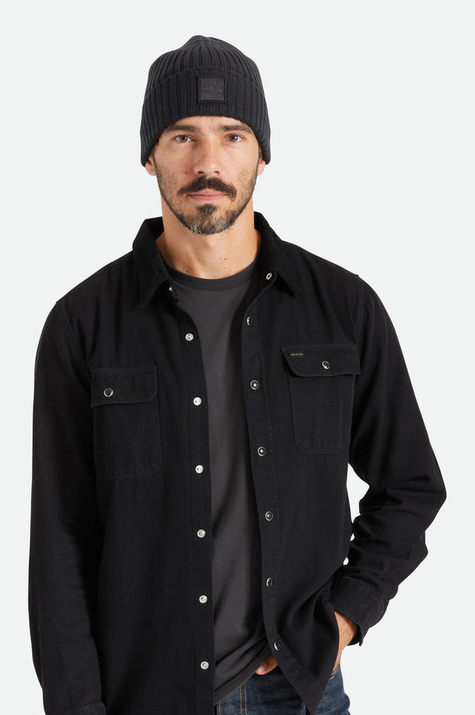 Brixton Alpha Square Merino Wool Beanie - Black