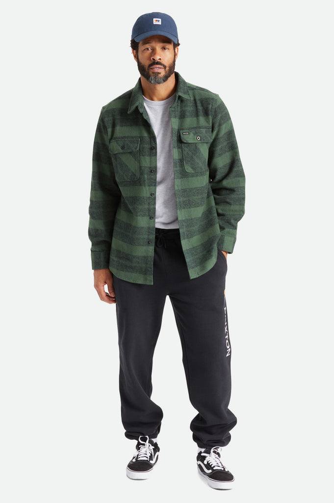 Brixton Bowery Heavy Weight L/S Flannel - Forest Green