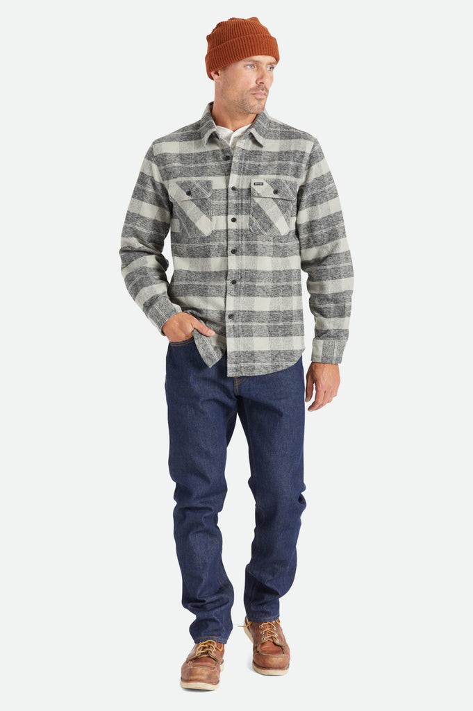 Men's Fit, Featured | Bowery Heavyweight L/S Flannel - Black/Charcoal