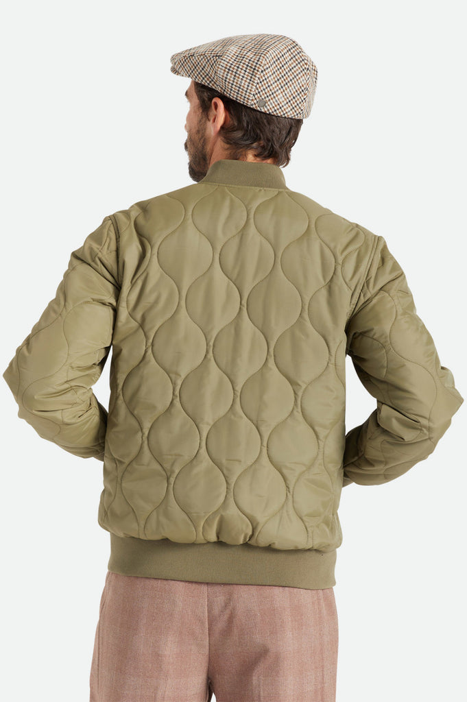 Brixton Dillinger Quilted Bomber Jacket - Military Olive