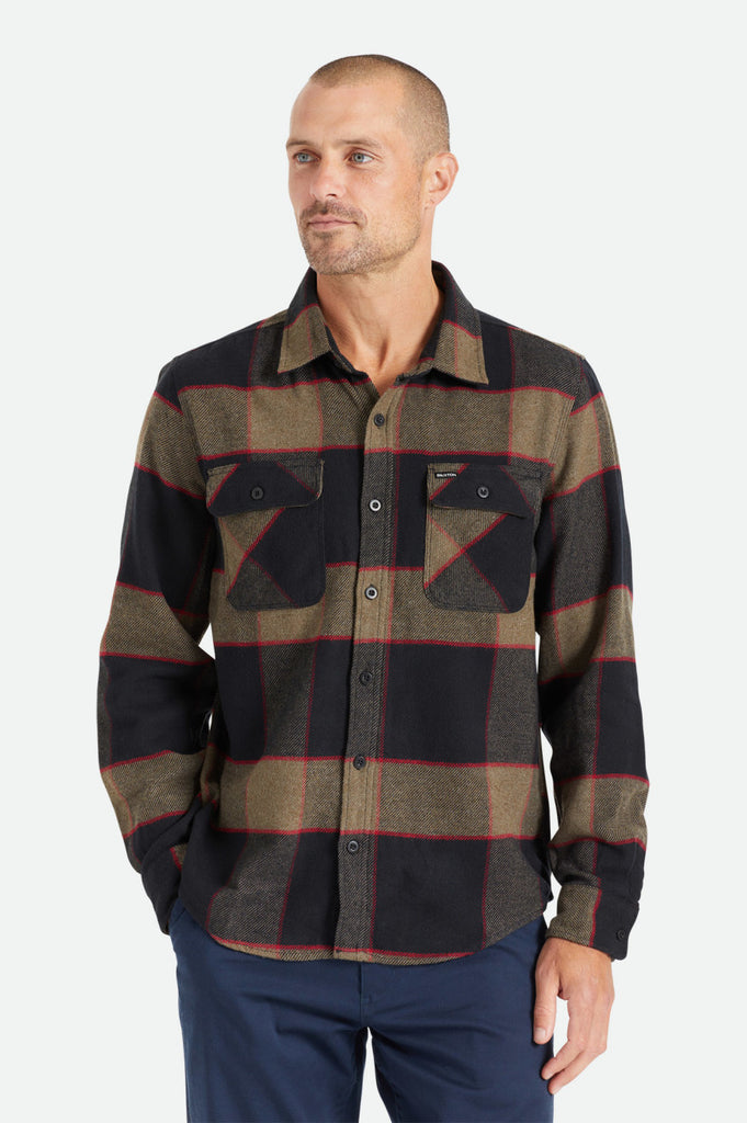 Men's Front fit | Bowery L/S Flannel - Heather Grey/Charcoal