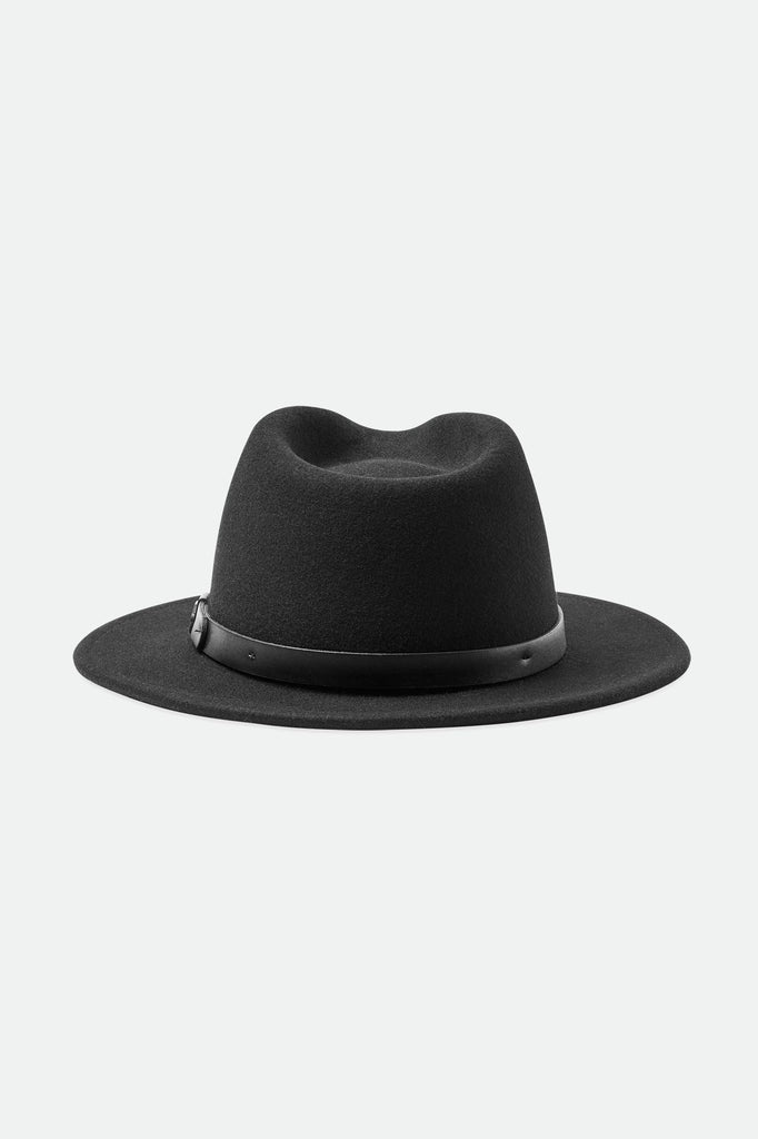 Brixton Unisex Messer Fedora - Black/Black | Back