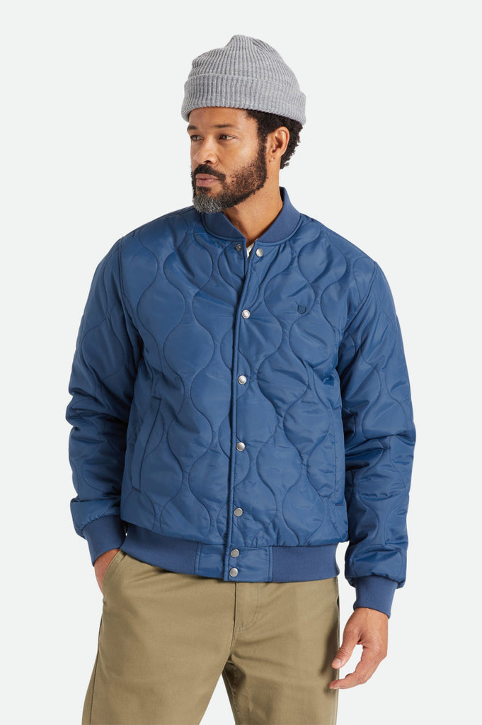 Brixton Dillinger Quilted Bomber Jacket - Moonlit Ocean