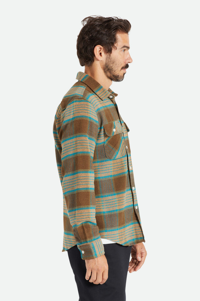 Brixton Bowery L/S Flannel - Mojave/Heather Grey/Desert Palm