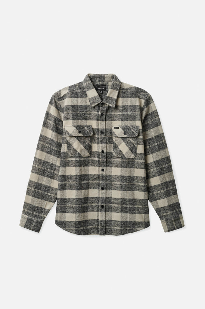 Brixton Men's Bowery Heavyweight L/S Flannel - Black/Charcoal | Main