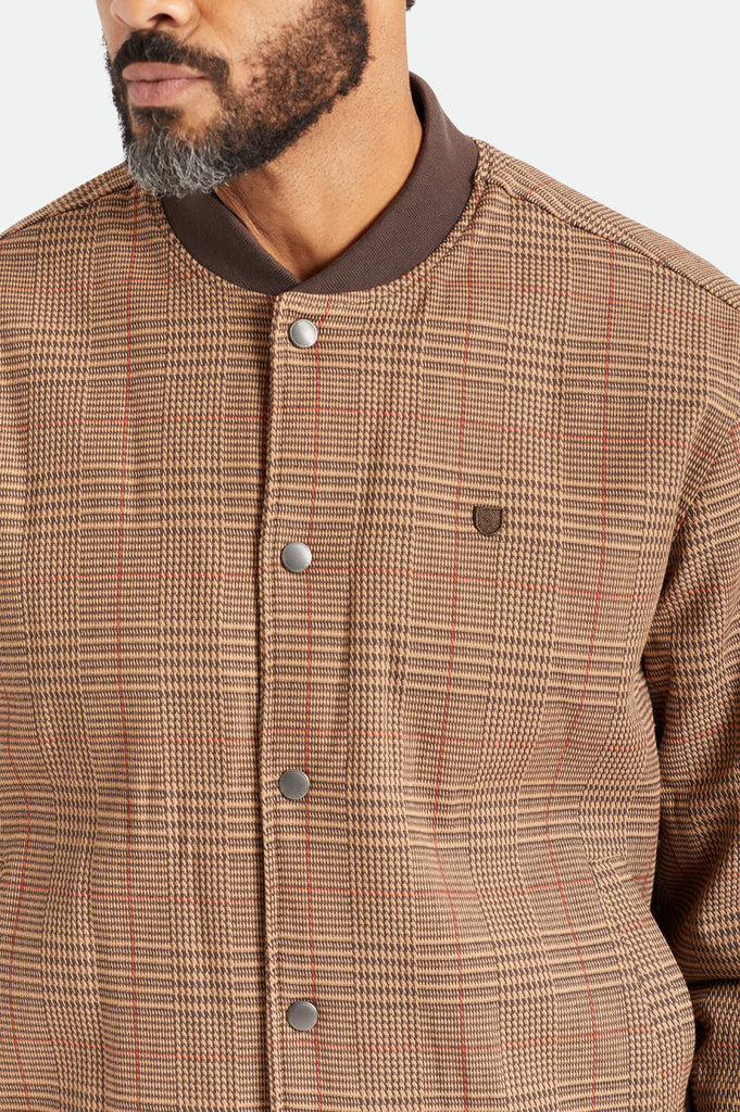 Brixton Dillinger Bomber Jacket - Brown Houndstooth