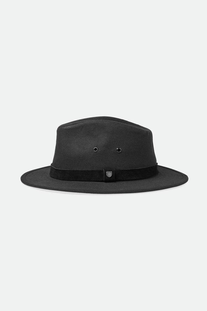 Brixton Unisex Messer Adventure Fedora - Black/Black | Extra Shot