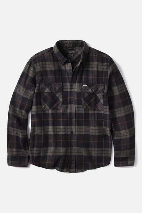 Brixton Men's Bowery L/S Flannel - Black/Charcoal | Main