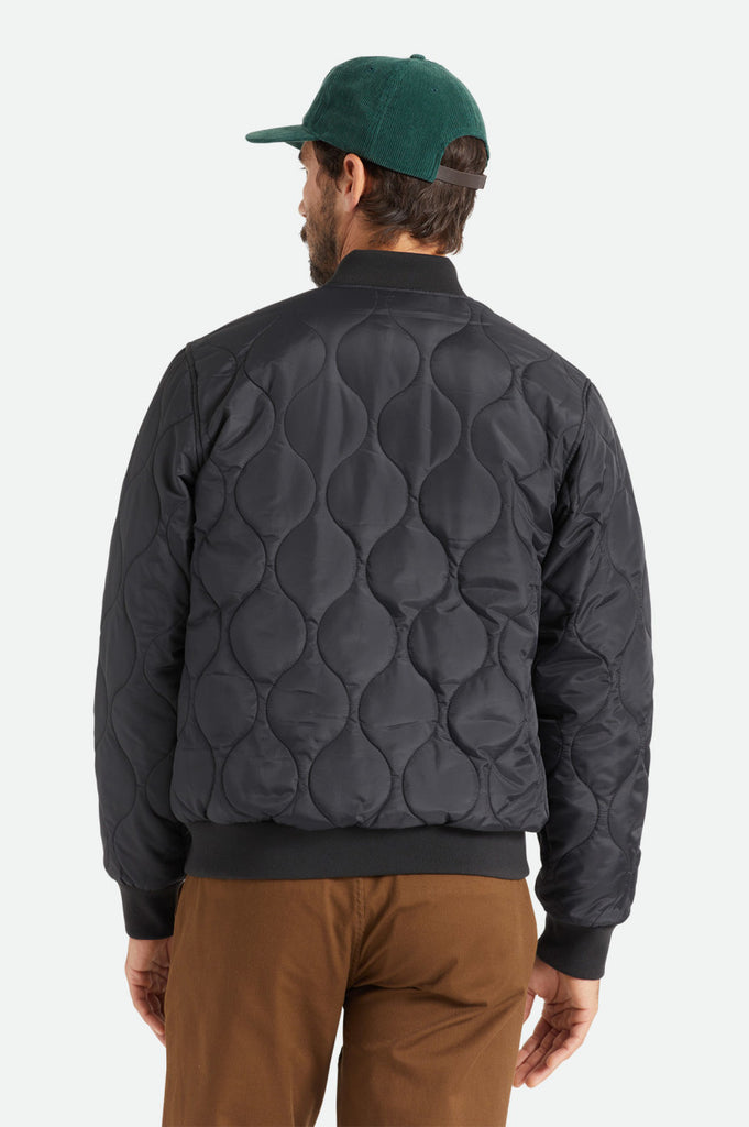 Men's Fit, Back View | Dillinger Quilted Bomber Jacket - Black