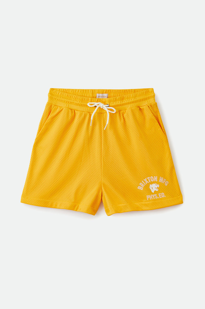 Women's Phys. Ed. Mesh Short - Citrus - Front Side