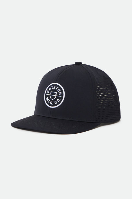 Brixton Unisex Crest Netplus Utility Snapback - Black | Main