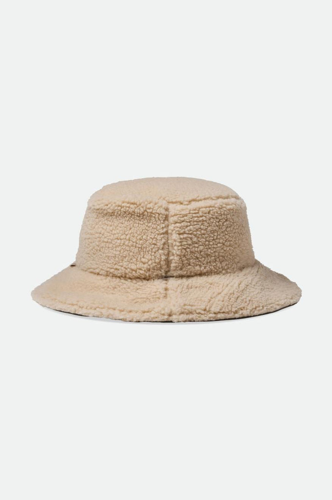 Brixton Petra Reversible Bucket Hat - Military Olive/Dove Sherpa