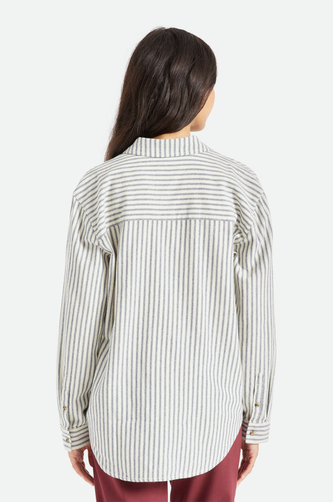 Brixton Bowery Boyfriend L/S Flannel - Dove Stripe