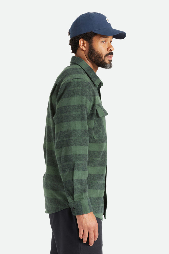 Brixton Bowery Heavy Weight L/S Flannel - Forest Green