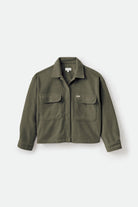 Women's Bowery Women's L/S Fleece - Military Olive - Front Side