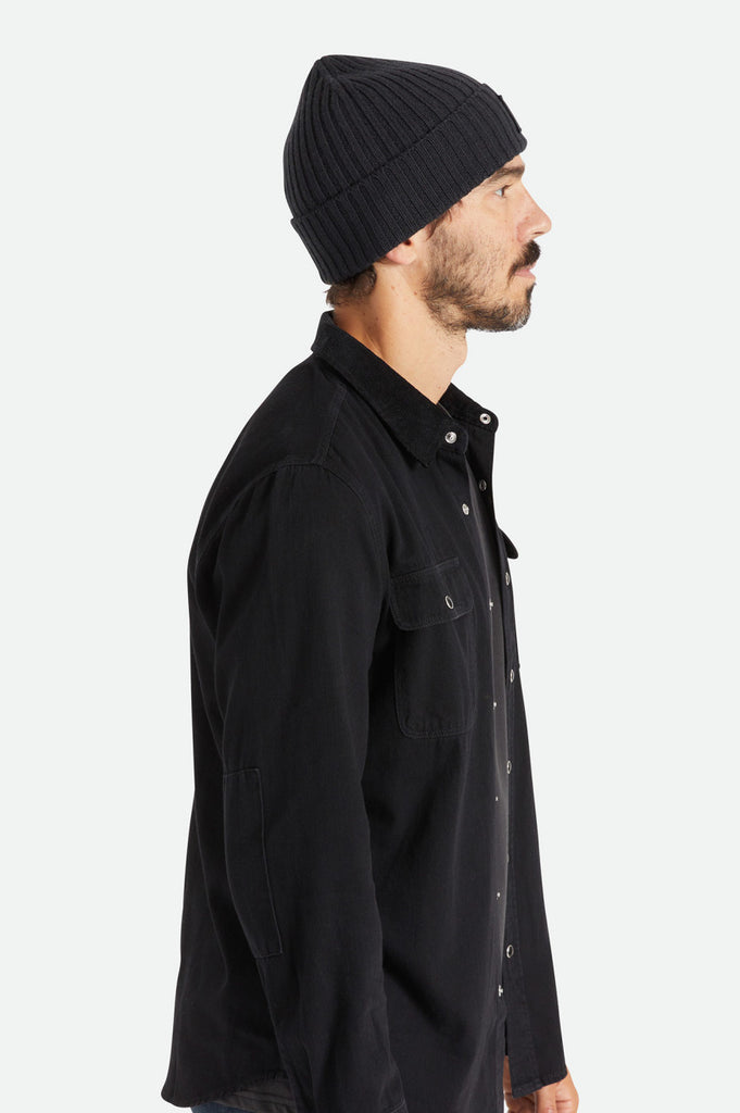 Brixton Alpha Square Merino Wool Beanie - Black