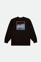 Men's Alpha Square L/S Standard Tee - Mountain Black - Back Side