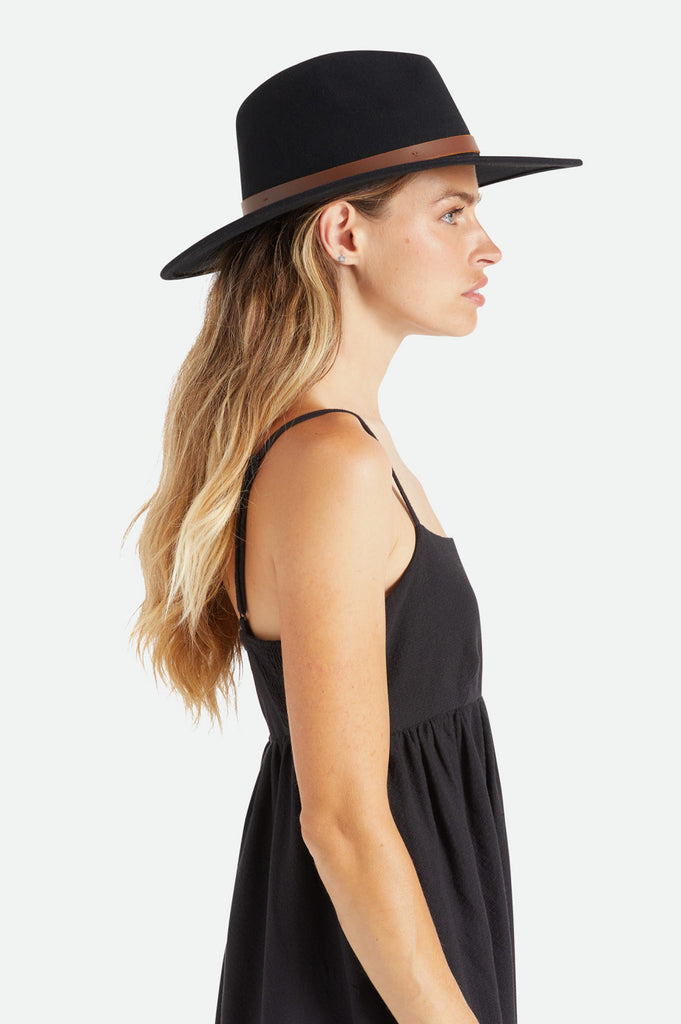 Brixton Unisex Field Proper Hat - Black | Women's Side Fit